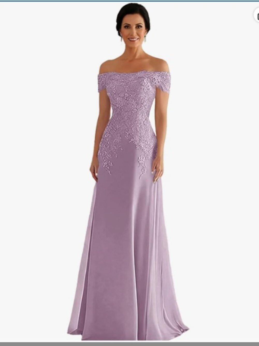 Guramisi Off-the-Shoulder Chiffon Formal Evening Gown/Mother of Bride NWT 18-20